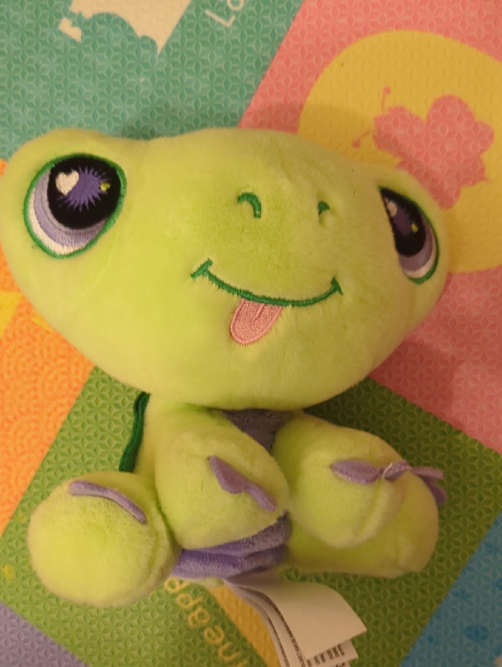 Littlest Pet Shop Lime Green & Purple Turtle Plush